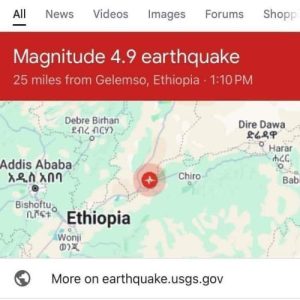 4.9 magnitude earthquake in Ethiopia